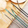 Metal 304 Stainless Steel Straw Straight Bent Drinking Straw Colorful Reusable Straw Set With Case Cleaning Brush Bar Accessory 5