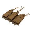 Outdoor Triple Molle Mag Pouch 9mm Open Top Triple Magazine Pouch Holder Short Style Brown