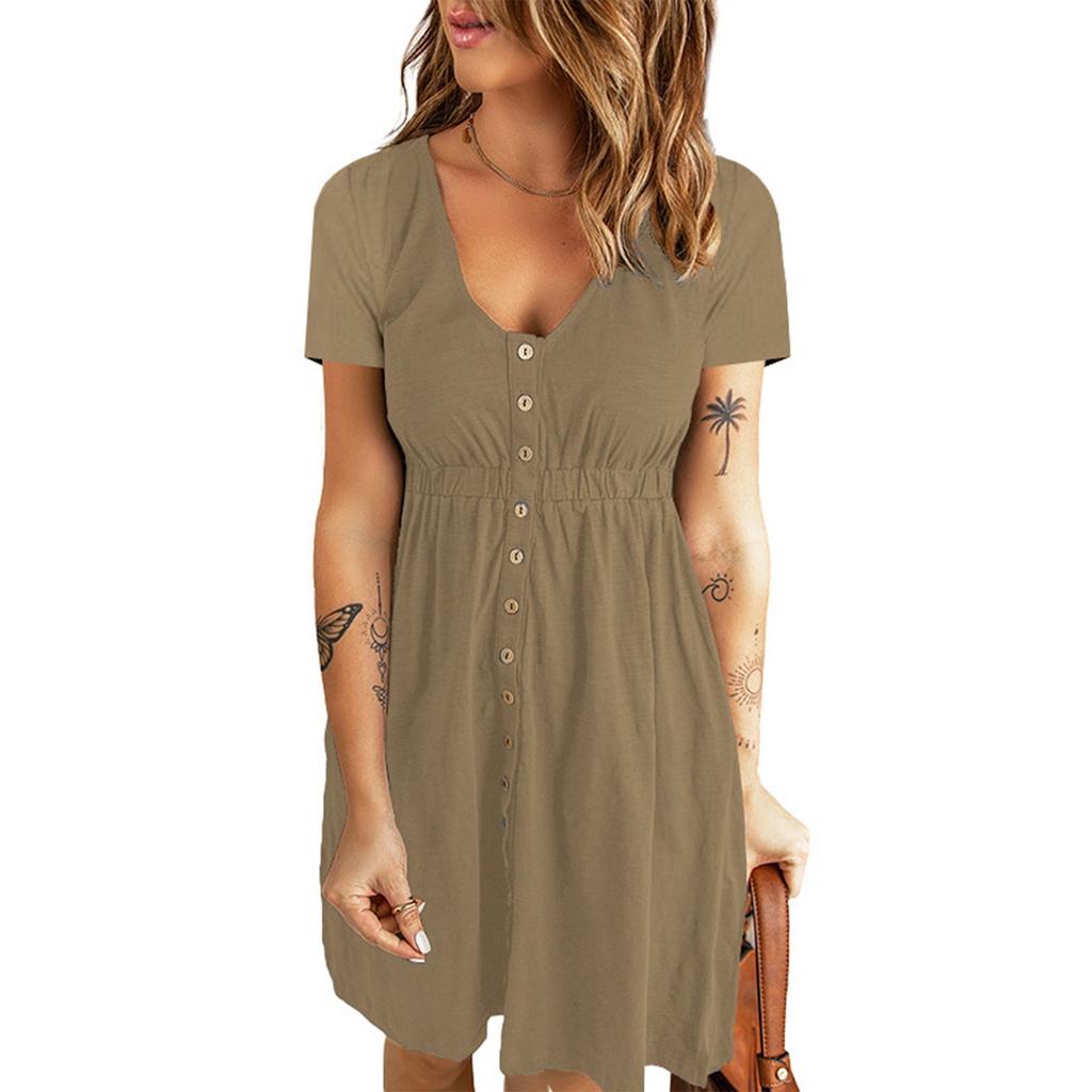 A Fashionable Solid-colored Loose Dress For Ladies