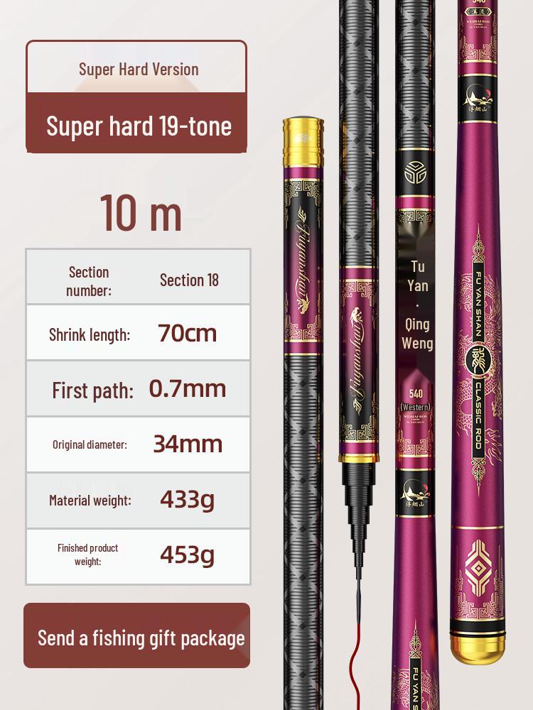 Ultra-Light, Ultra-Hard Fishing Rod: Stream Rod with 19-Tone & 28-Tone Options for Crucian Carp