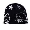 Kids Fashion Knit Hat With Animal Face Pattern Warm Casual Headwear For Cold Seasons