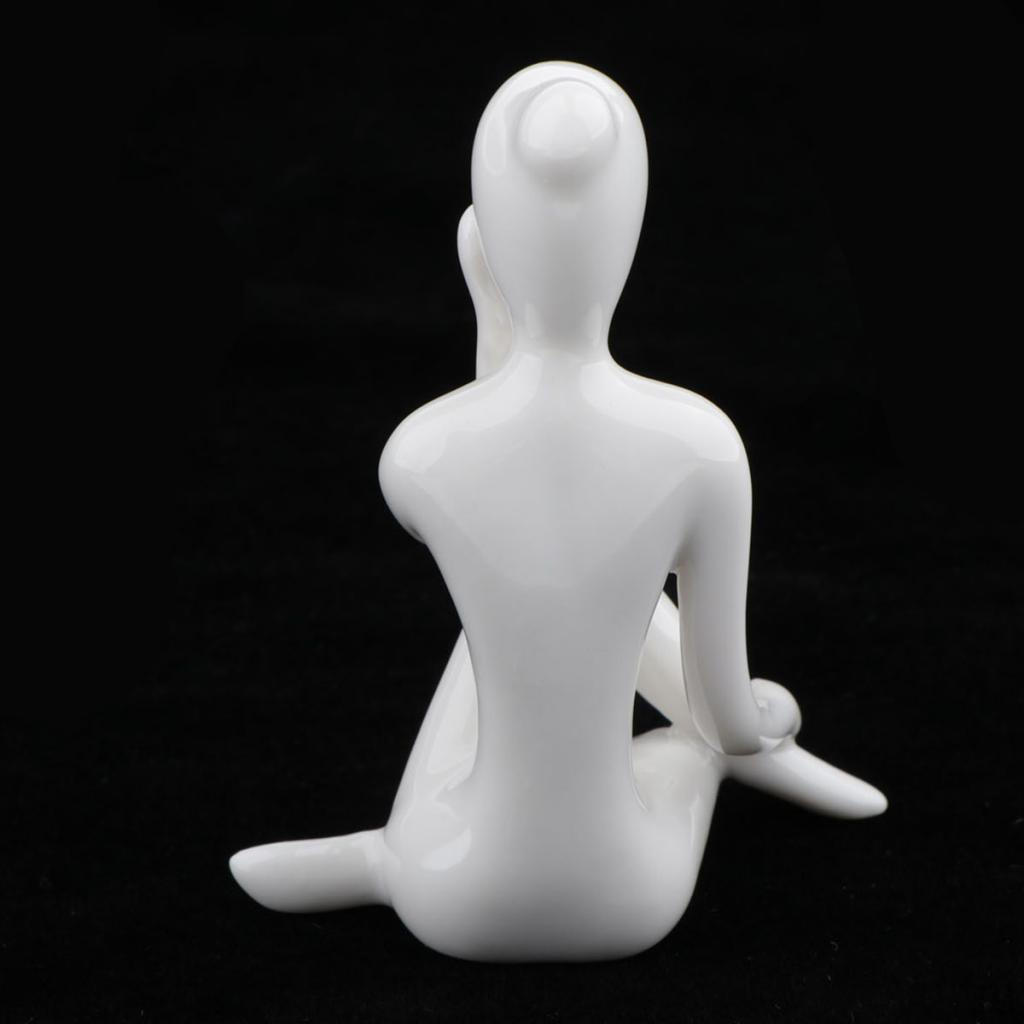 Abstract Art Ceramic Yoga Poses Figurine Porcelain Statue Different Home Ornament