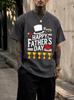 2026 New Pure Cotton Tshirt Happy Fathers Day Hat Trophy Slogan Print Round Neck Short Sleeve Casual Top