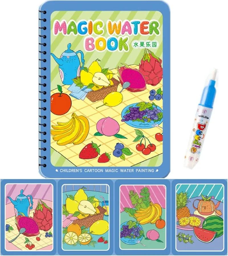 

Многоразовые раскраски водой для малышей, книги для рисования водой, раскраска без грязи, портативная развивающая книга для рисования дудлов