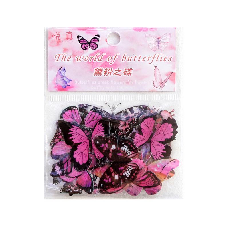 Colorful Butterfly PET Stickers - 40pcs Vibrant Decals for Journal & Scrapbooking