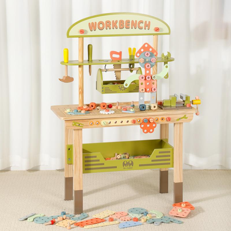 Wooden Children'S Play House Maintenance Tool Table Simulation Disassembly Tool Table Screwing Nut Puzzle Development Toy