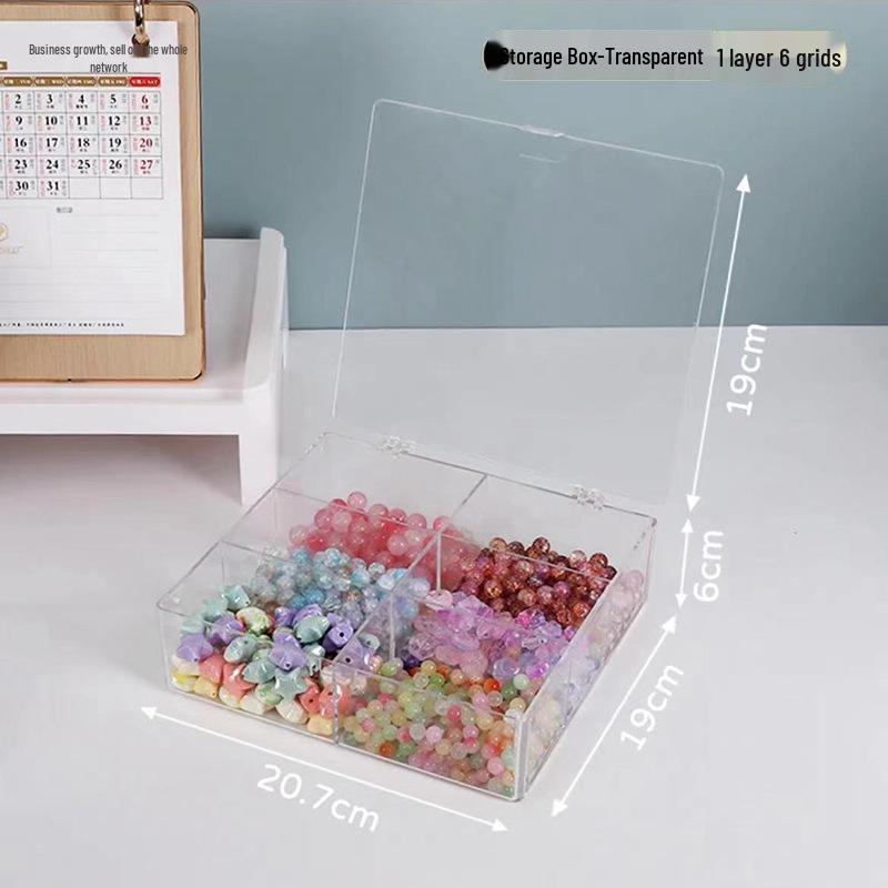 Transparent Multi-Layer Storage Box for Glass Beads and Jewelry Accessories