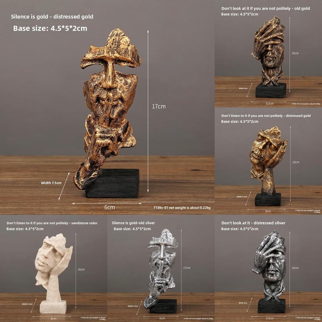 Figurine Mask Abstract Resin Sculpture For Living Room Office Gift Decoration