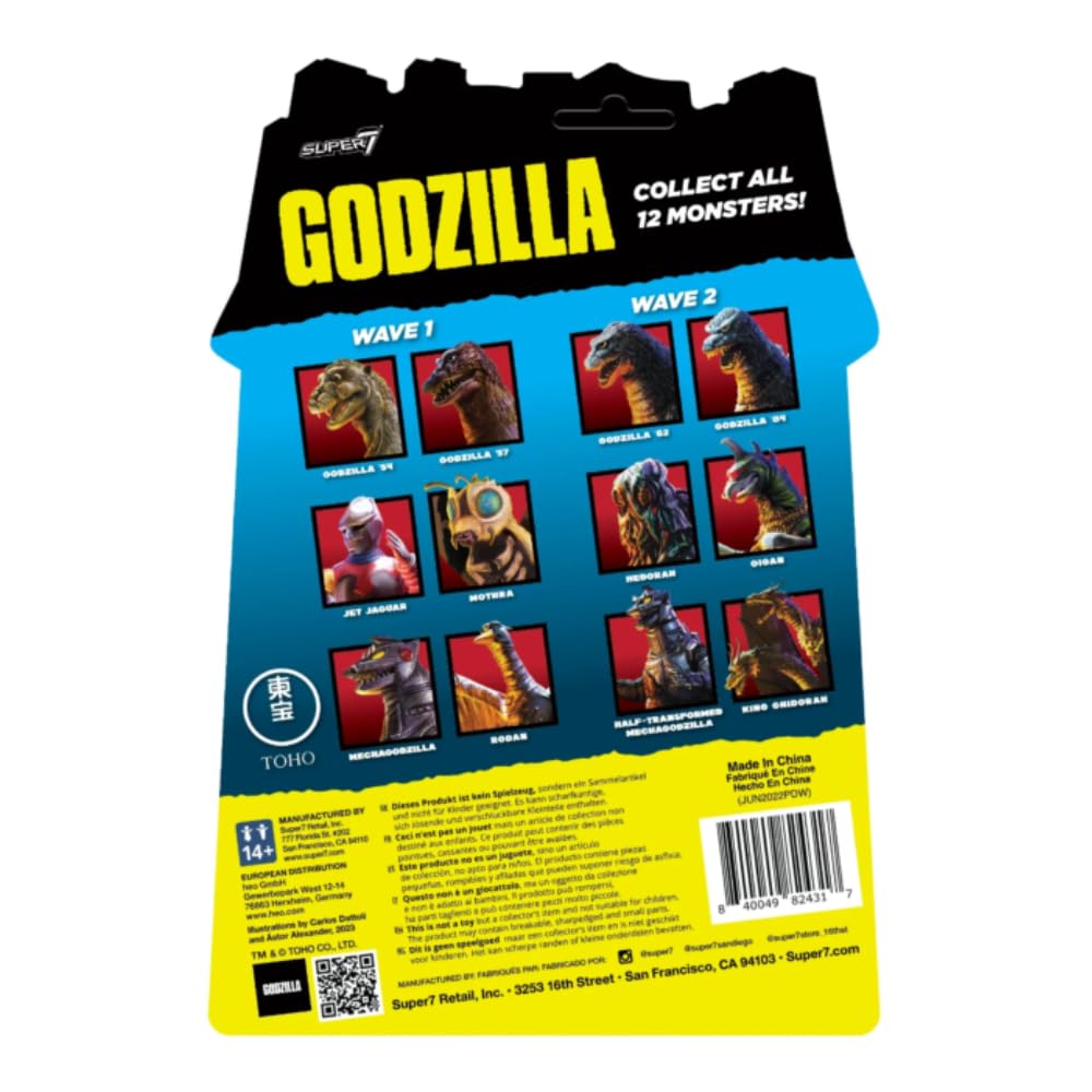 Super7 Toho Godzilla '84-3.7" Toho Godzilla Action Figure Classic Movie Collection and Retro Toy