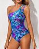 Summer New Tight-fitting One-shoulder Double-strap Swimsuit Seaside