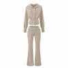 Spring 2026 Women's Diamond Chain Hooded Cardigan & Flare Pants Set