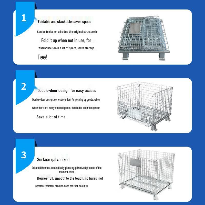 Jundingying Heavy-Duty Foldable Wire Mesh Storage Cage