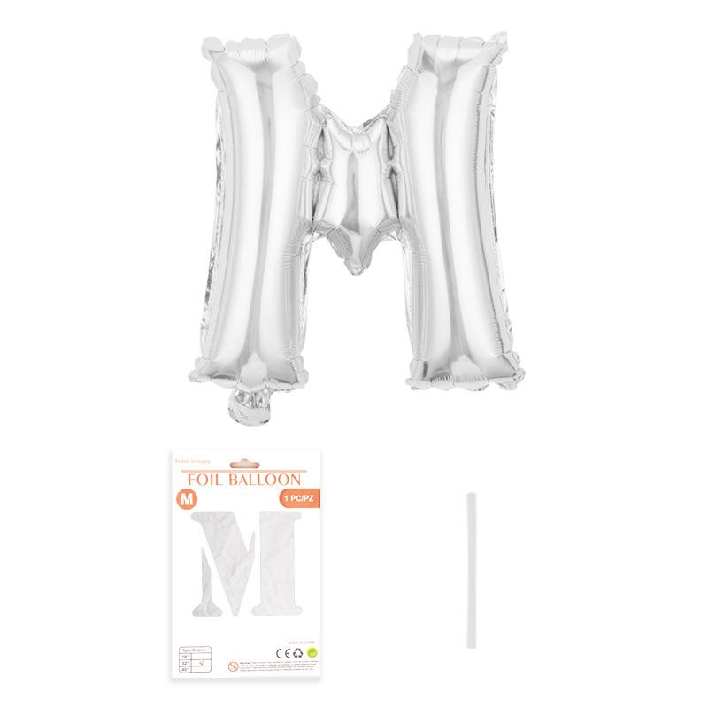 Independent Paper Card Packaging 16-Inch English Letter Aluminum Film Balloon Birthday Party Decoration Arrangement Aluminum Foil Balloon