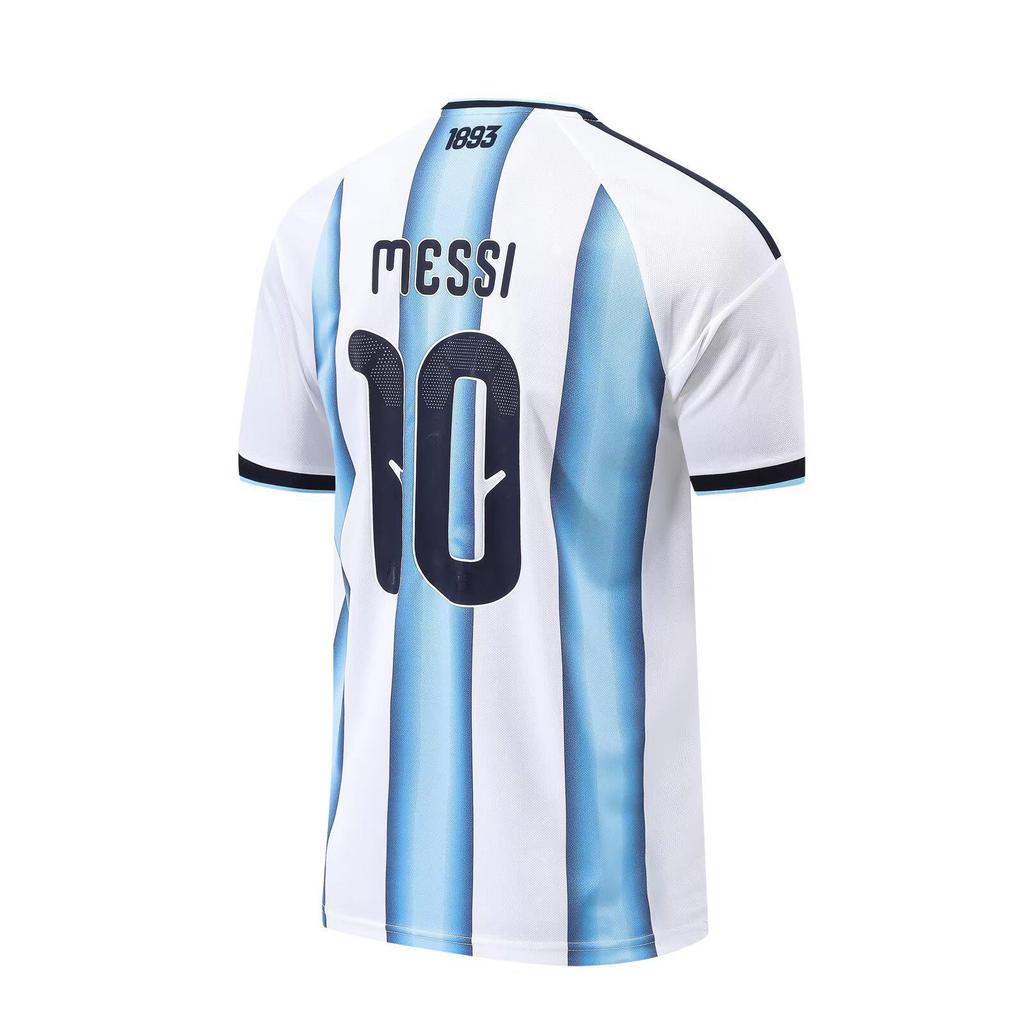 Argentina Hemma 10 Messi Kortärmad Tröja (26-27) S-3XL