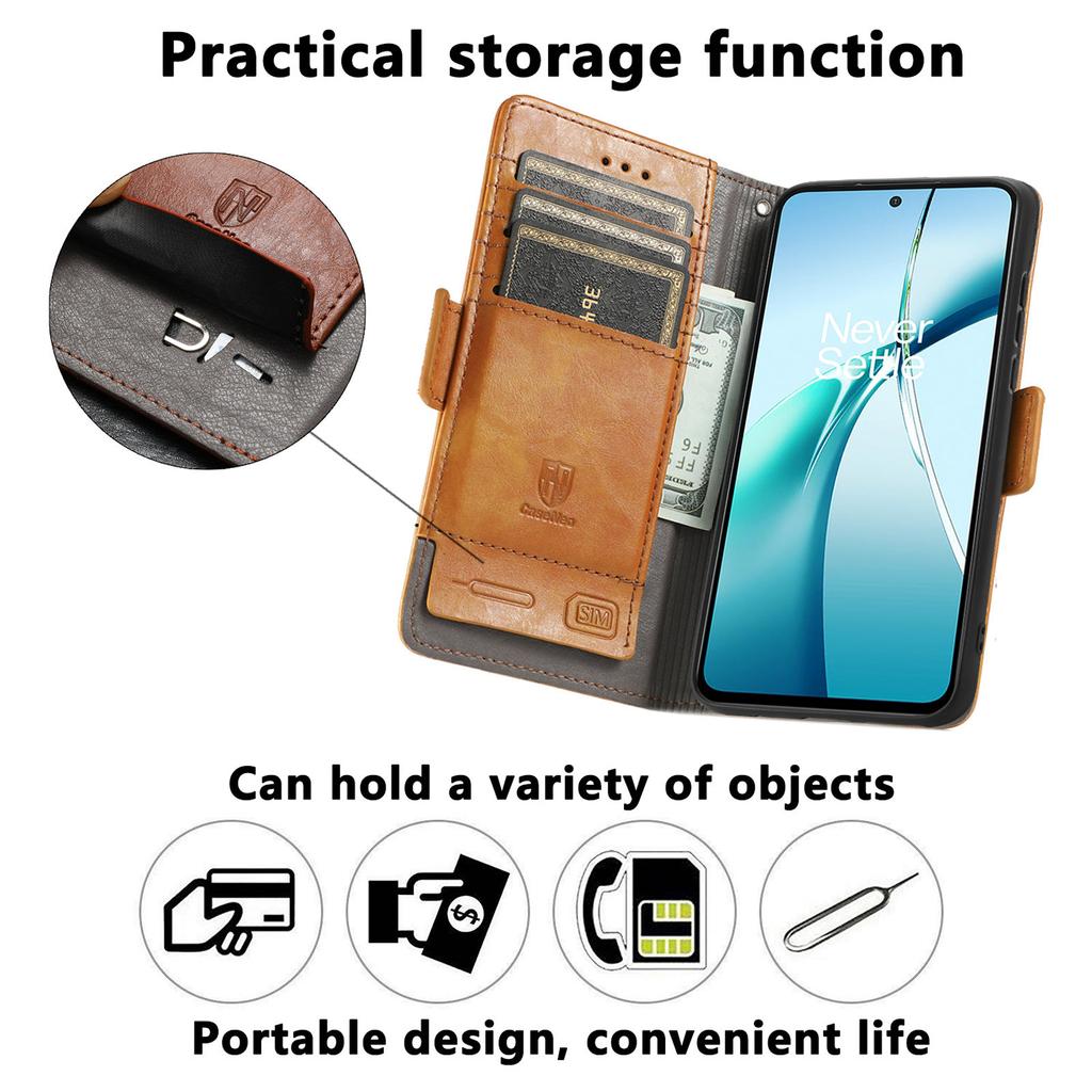 For Motorola Moto G55 5G Phone Cases CASENEO PU Leather Cover Stand with RFID Blocking Wallet