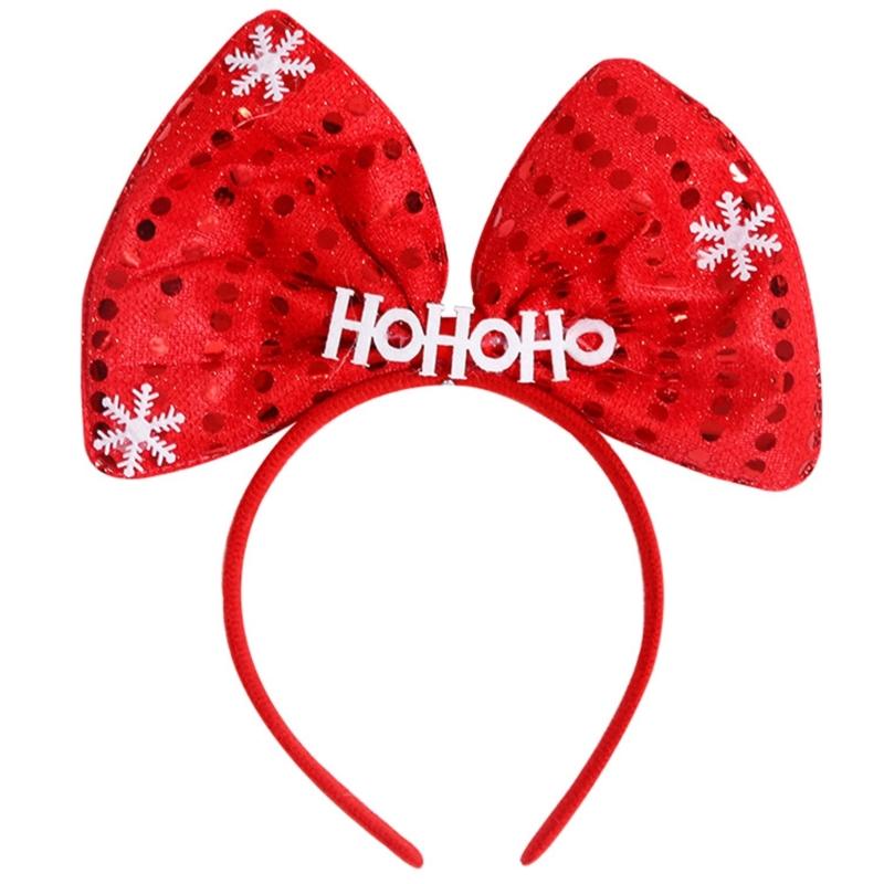 

Spiral Christmas Tree Shape Hair Hoop Cute Bowknot Star HOHOHO Hair Holder Christmas Party Headwear for Teenagers 1