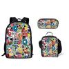 Zaino Alphabetlore Borsa del Ghiaccio Alphabet Legend Zaino per Studenti Borsa per il Pranzo Astuccio Set da Tre Pezzi