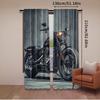 2Pcs Vintage Motorcycle Curtain Cool Classic Motorbike Home Decor Suitable For Bedroom Bathroom Living Room Dining Room Study