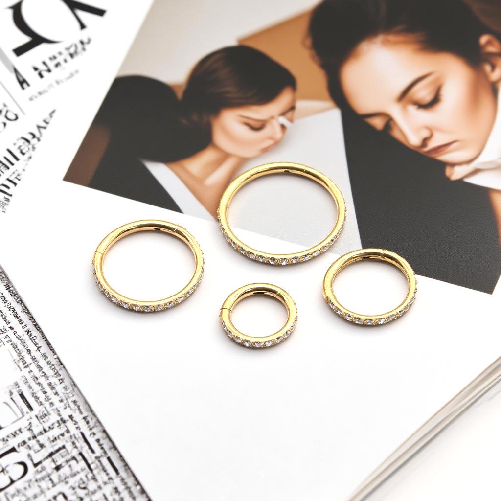 Cross-border Stainless Steel 316L Zircon Inlaid Body Piercing Jewelry: Nose Rings, Earrings, and Cartilage Studs.