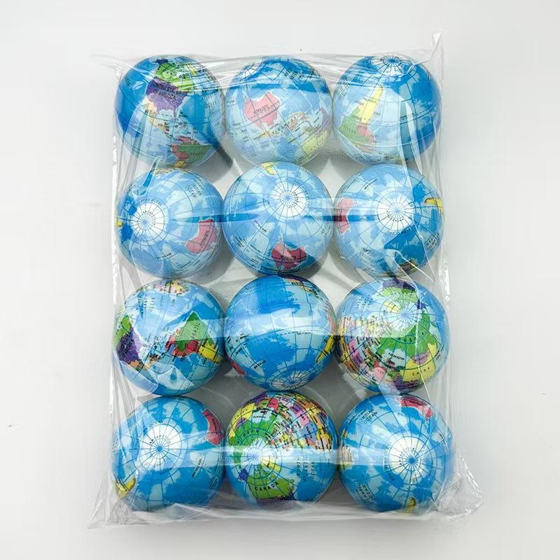 6/12Pcs Mini Earth Stress Balls Pu Globe Finger Exercise Squeezable Educational Science Foam Juguetes Antiestrés Gift For Adults