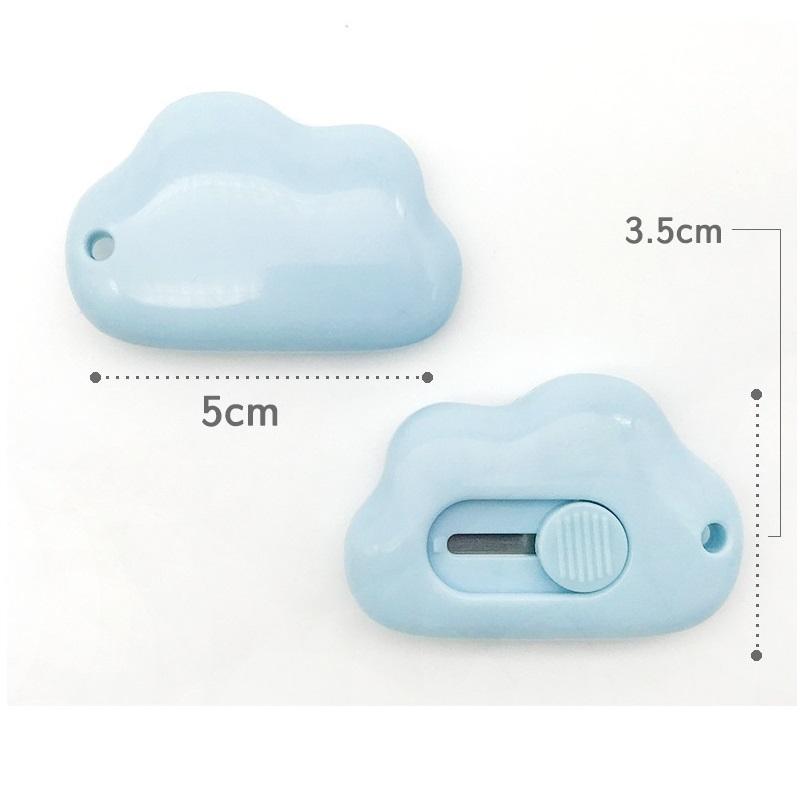 Portable Cloud Utility Knife 9mm Mini Safety Metal Blade Express Box Opener Paper Cutter Art Craft Wrapping