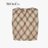 MO&Co. Silk Blend Gradient Plaid A-line Top