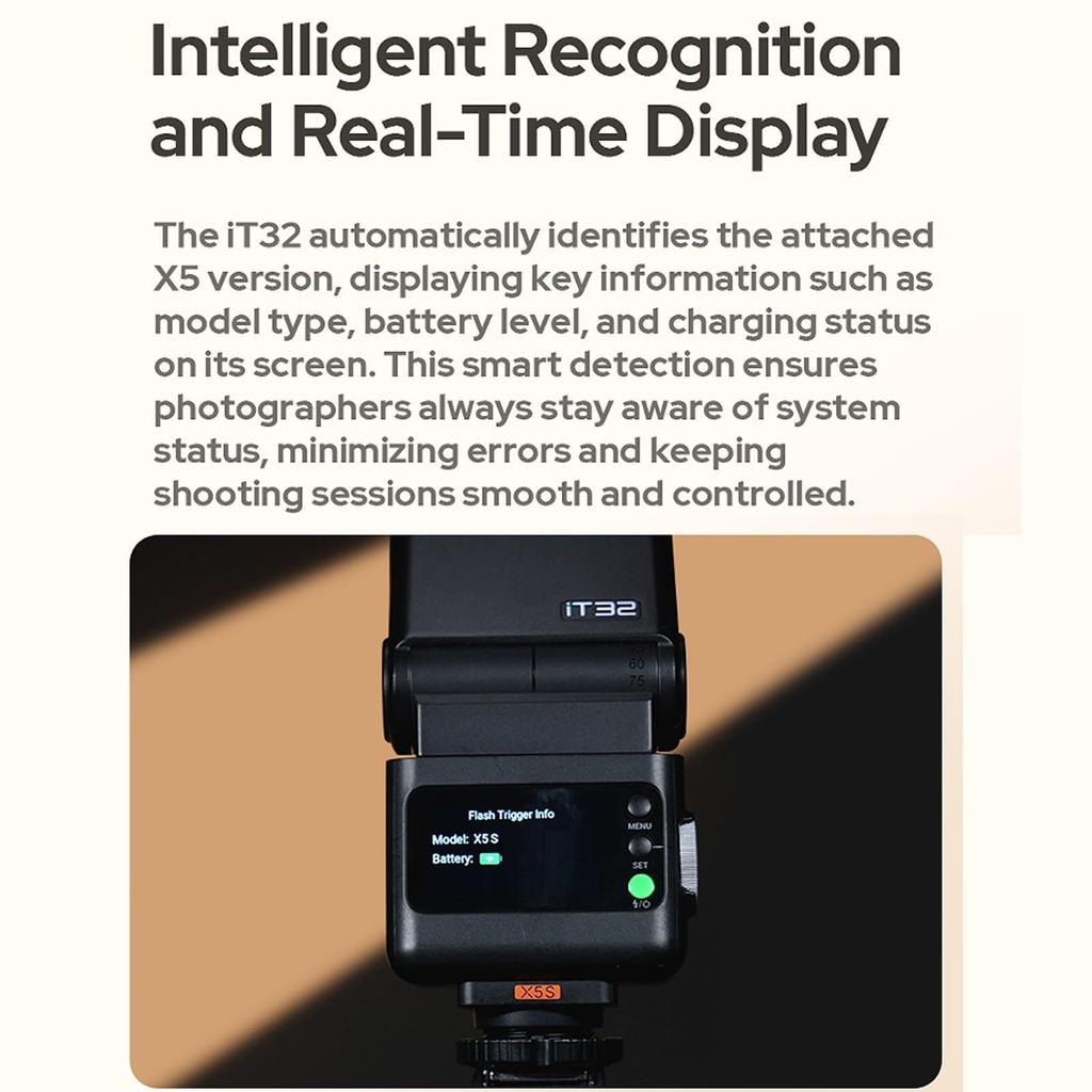 Godox IT32 TTL Flash for Nikon Touchscreen Second Recycle Magnetic Camera for and Street Photography + X5-N Cameras, Speedlite, 2.4G Wireless, GN18,