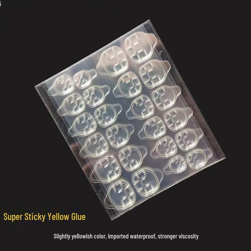 

24-Piece Clear Double-Sided Adhesive Nail Stickers for Press-On Manicures