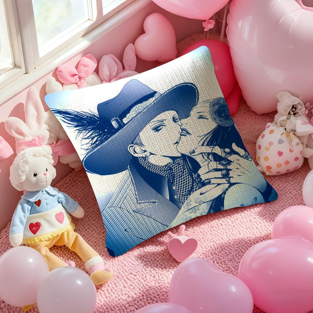 P-Paradise K-Kiss Manga Cushion Cover Natural Linen Pillow Case Double-Sided Print Decorative Sofa Pillowcase Home Decor Gift