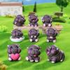 2Pcs Desktop Decoration  Simulated Pigmy Hippopotamus Eye-Catching Action Figure Trendy Ornament Cute Figurine