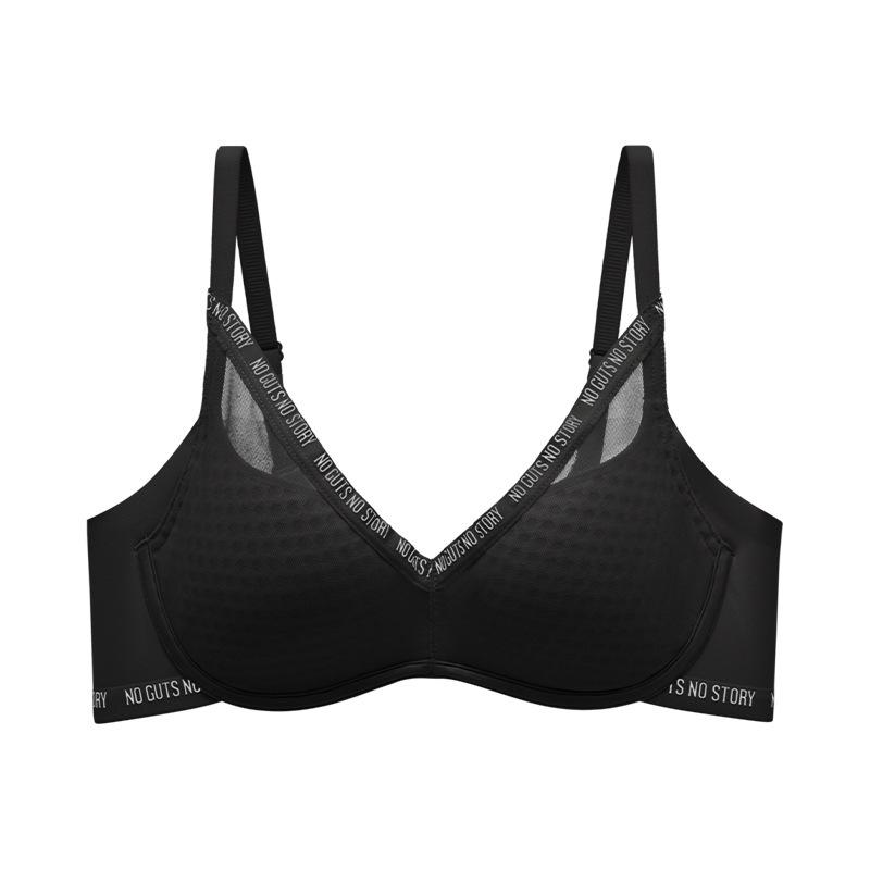 

Lingerie Women s Large-sized Seamless Bra Gathering Bra Sexy Women s Soft Steel Coil Gathering Anti-sagging Bra Push Up Bra 36/80B чёрный