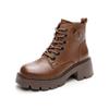 Martin boots women's fashion British style boots 2025 autumn and winter new fashion leather thick soles to increase the height of retro boots for wo