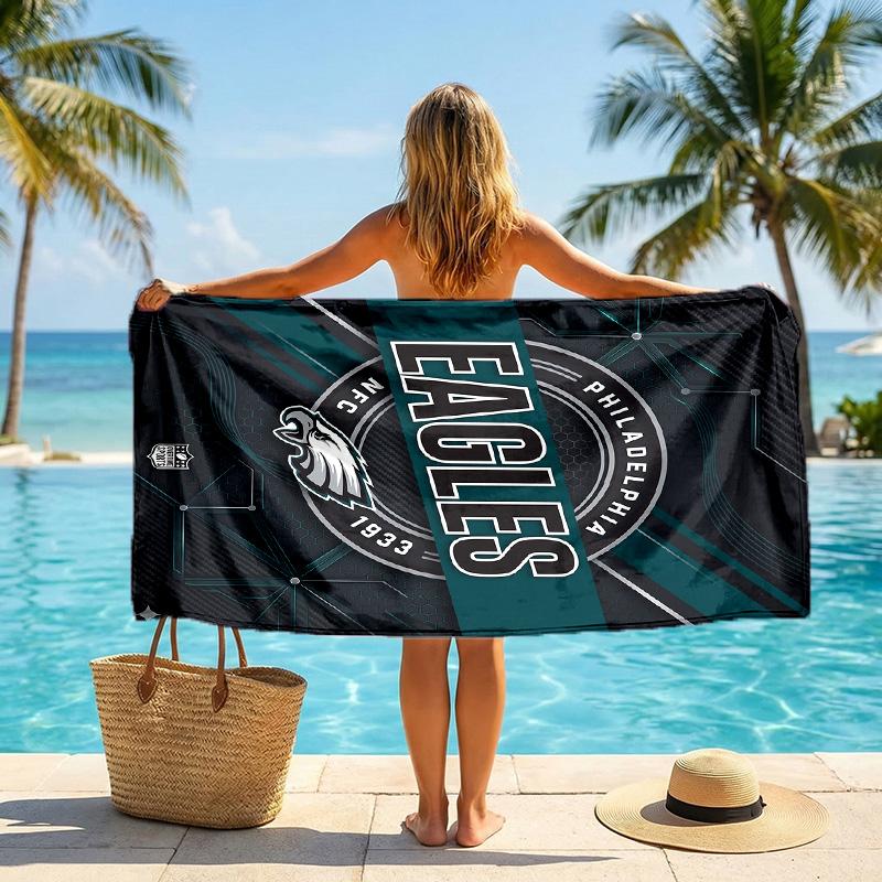 Philadelphia Eagles Fashion Beach Towel Portable Soft Quick Dry Towel For Swimming Camping Holiday Use