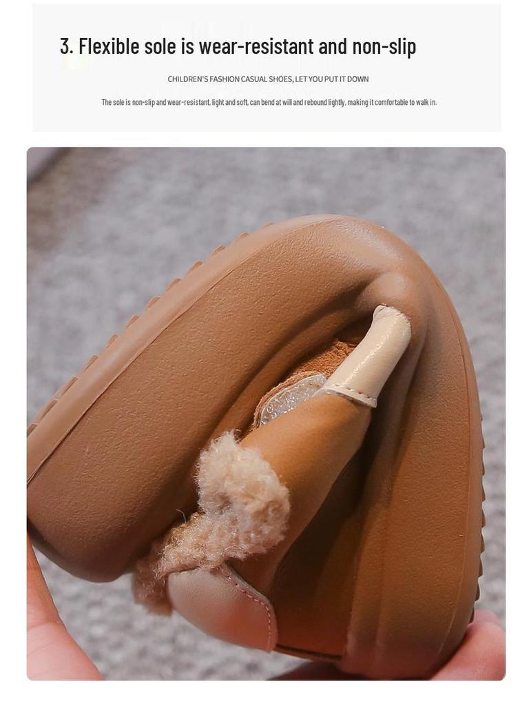 Baumwoll-Sportschuhe für Kinder: 2025 Herbst/Winter Samt, Rutschfest, Weiche Sohle, Warme Sneaker für Jungen und Mädchen.