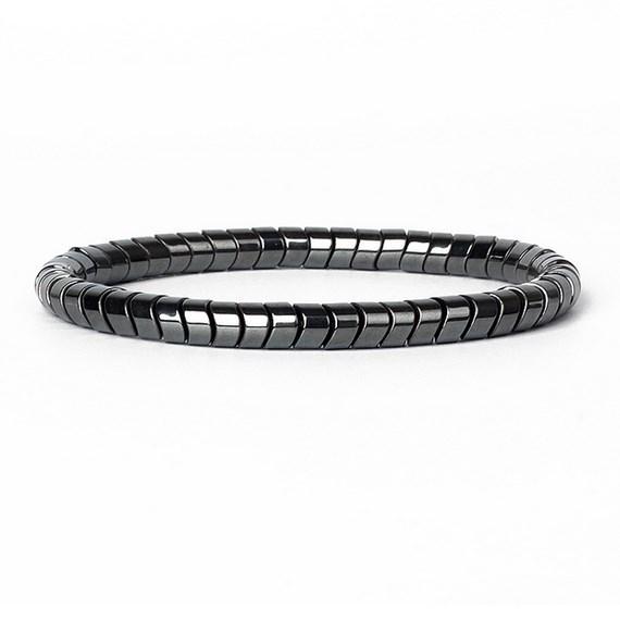 Czarny Kamień Koralikowy Strzała i Serce Bransoletka Kostka do Jogi