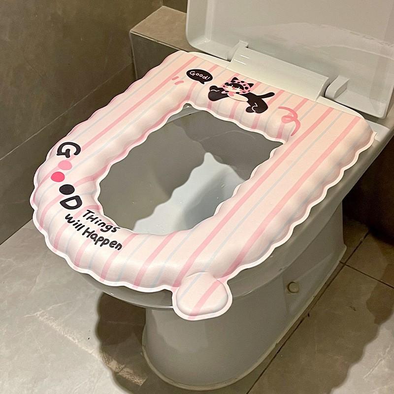 Washable Cartoon Toilet Seat Cover Home Bathroom - Soft Plush Use Zipper Multiple Cute Designs