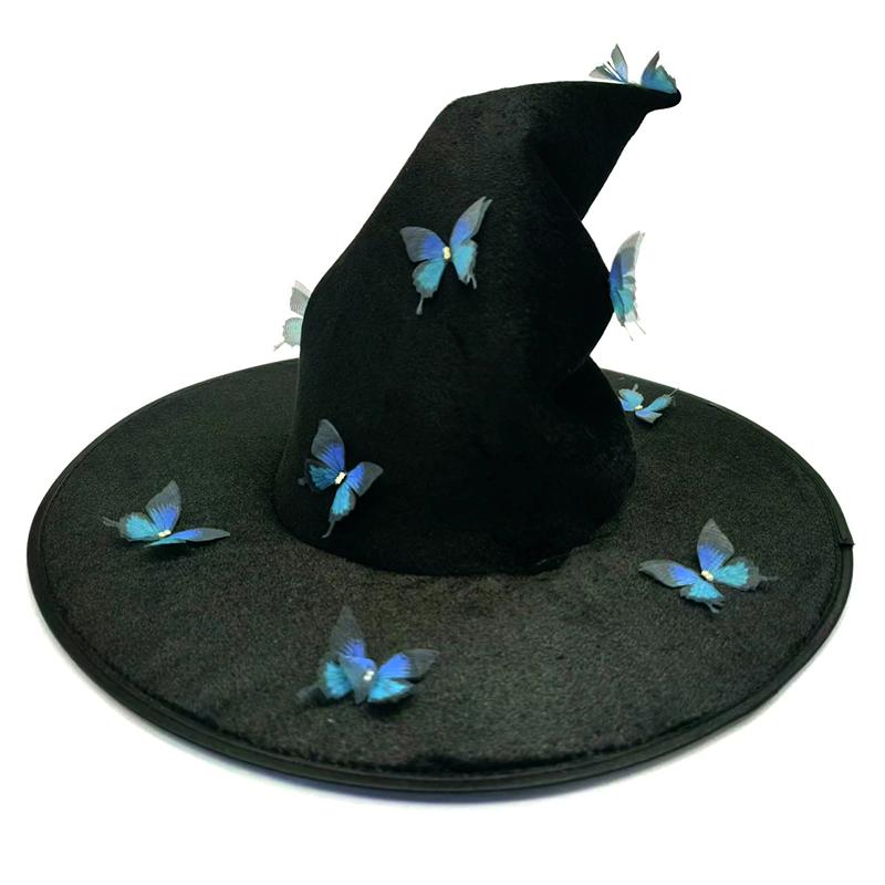 

Halloween Witch Hat Decor Adults Novelty Dress Cosplay Accessory Photo Props For Stage Performance Party Fancy Dress Carnivals синій