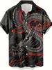 Retro Chinese Dragon Pattern 3D Print Men'S Shirt Fashion Casual Individual Hip-Hop Rock Street Hawaiian Shirt