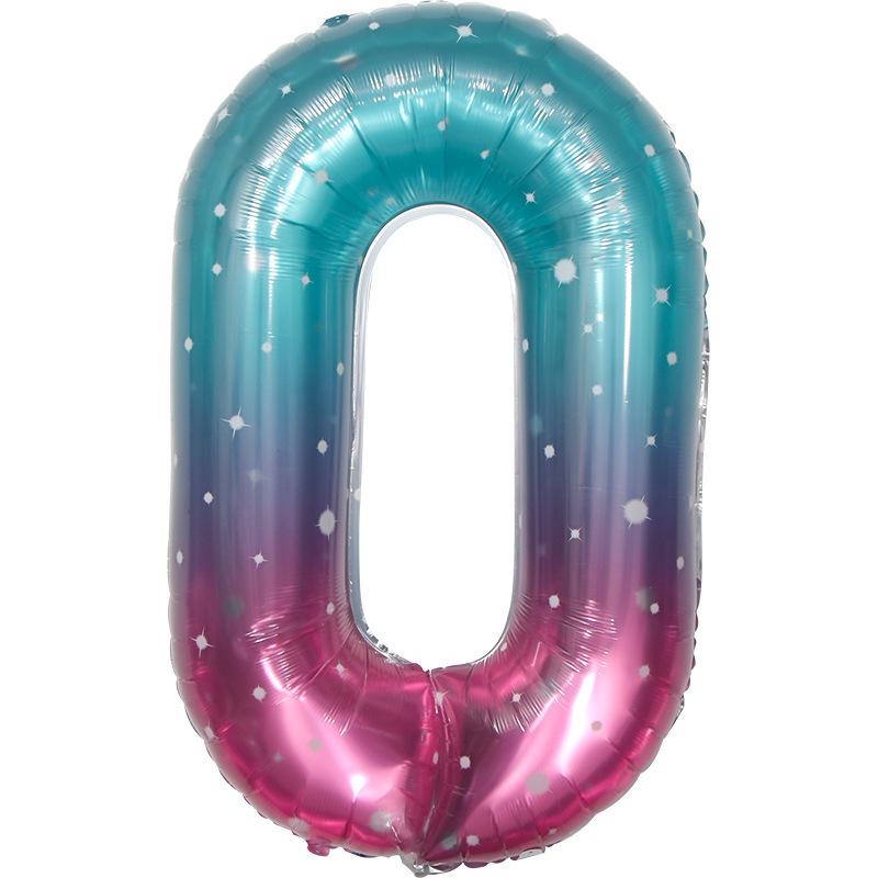 40" Rainbow Gradient Aluminum Foil Number Balloon Birthday Decoration Ornaments for Kids, Helium-Compatible