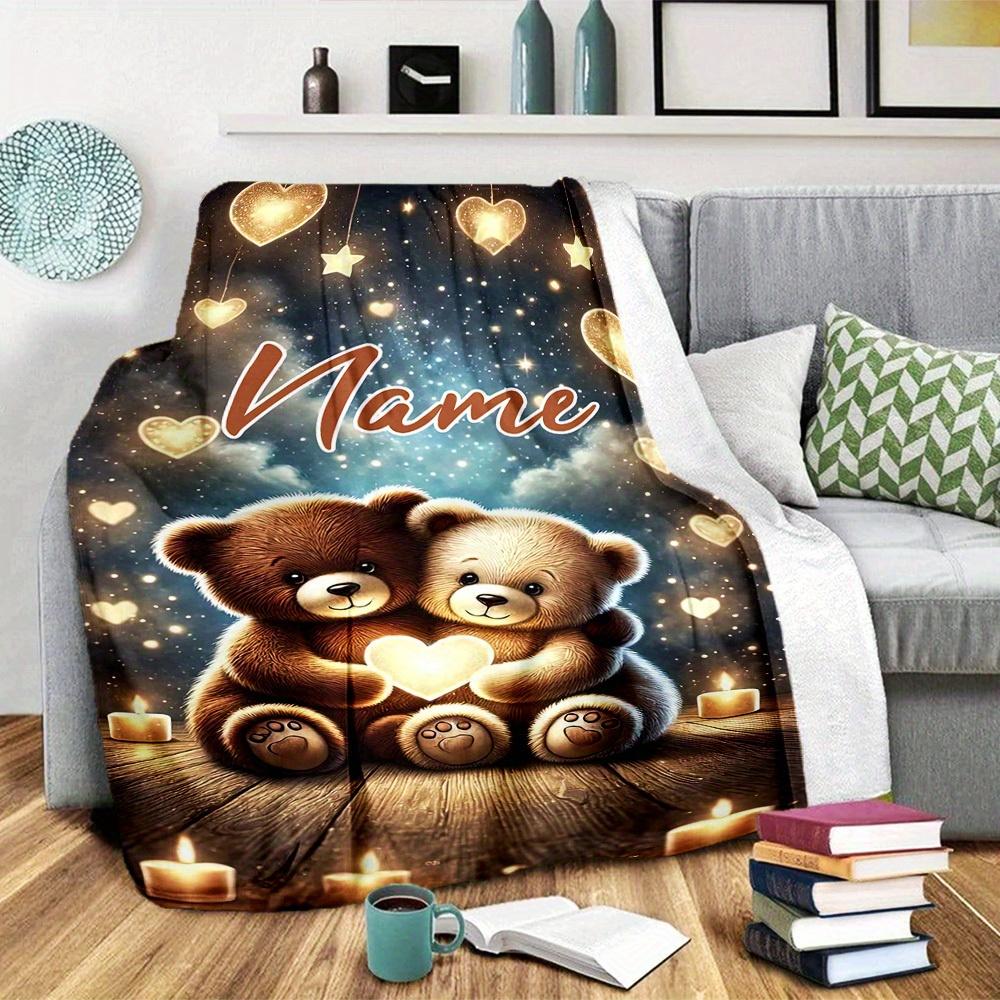 Cute Koala With Heart Name Blanket Soft Warm Lightweight For All Seasons Perfect For Picnics Couches Offices Beds Living Rooms Ideal Gift For Friends'