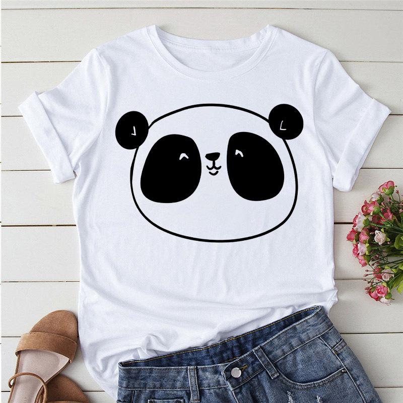 Summer Tshirts Cartoon T Shirt Unisex Kawaii Panda Yoga Print Graphic T Shirts Cute Girl Harajuku Anime Cartoon Female Clothes