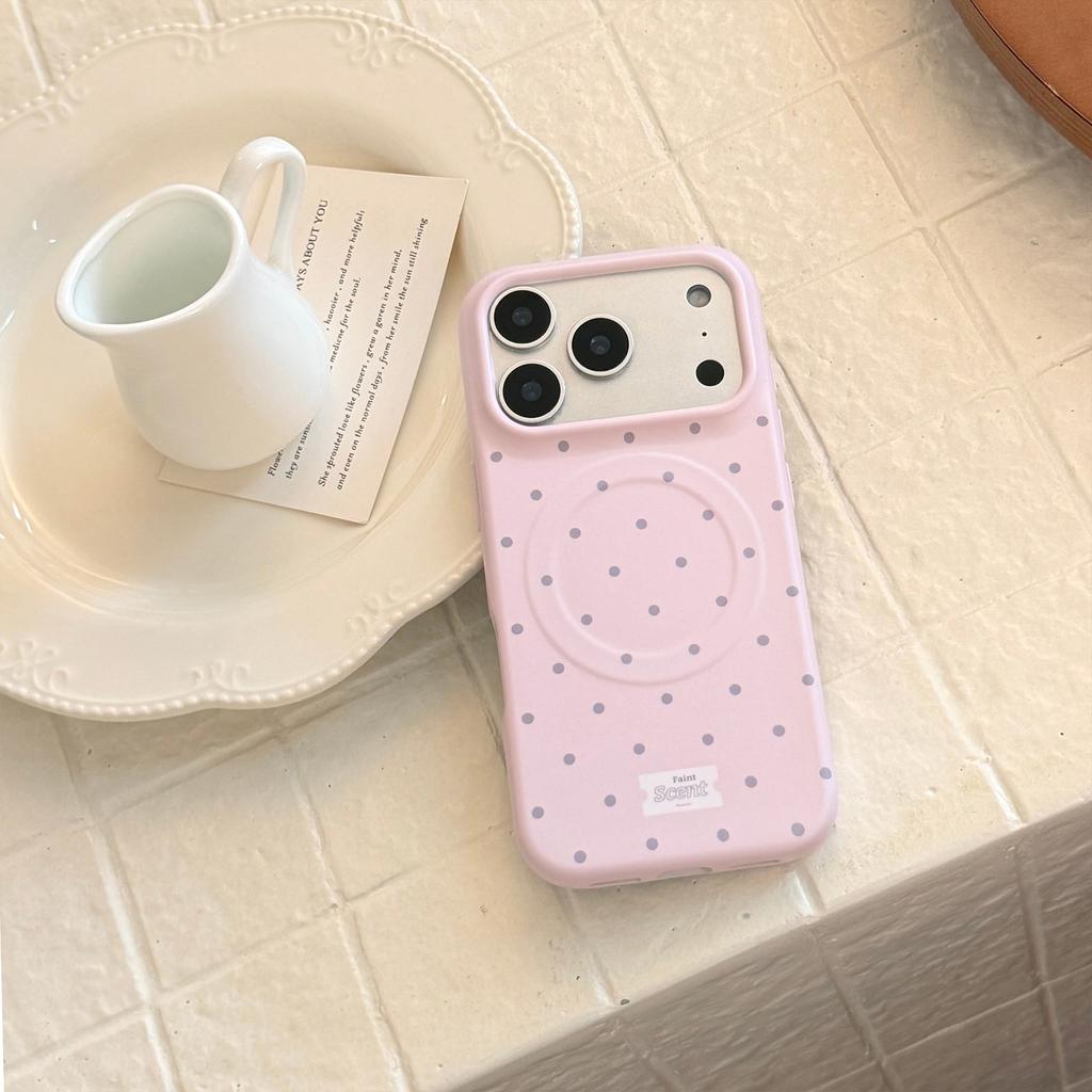 Korean Small Polka Dots Are Suitable for iPhone17pm Apple 16 Mobile Phone Case 14 Matte 15 Film Anti-drop 17 Soft Magnetic Attraction