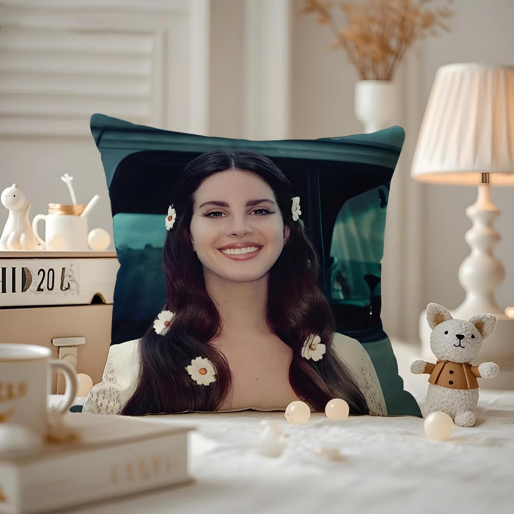 Singer L-Lana Del Rey Cushion Cover Anti-dustmite Pillowcase Invisible zipper silky short plush Sofa cushion cover