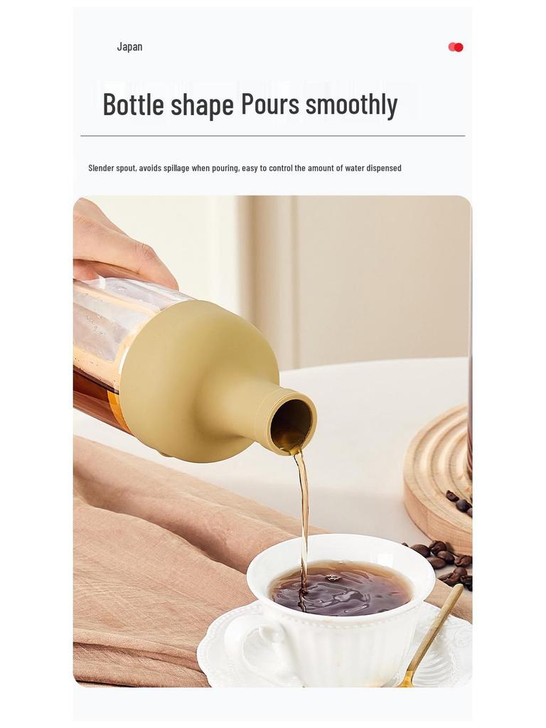 Wine Bottle Shaped Glass Kettle: High Borosilicate Glass for Cold Water, Hand Drip Coffee, or Fruit Tea with Strainer.