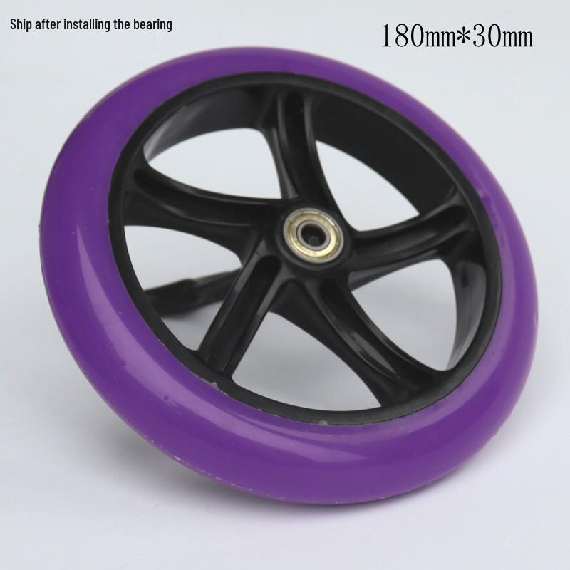 7-8 Inch PU Rubber Universal Silent Wheels for Scooters, Shopping Carts, and Wheelchairs