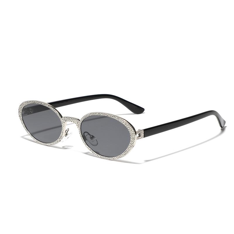 Glasses Metal Hammered Oval Retro Sunglasses Ins Wind Street Sunglasses Men
