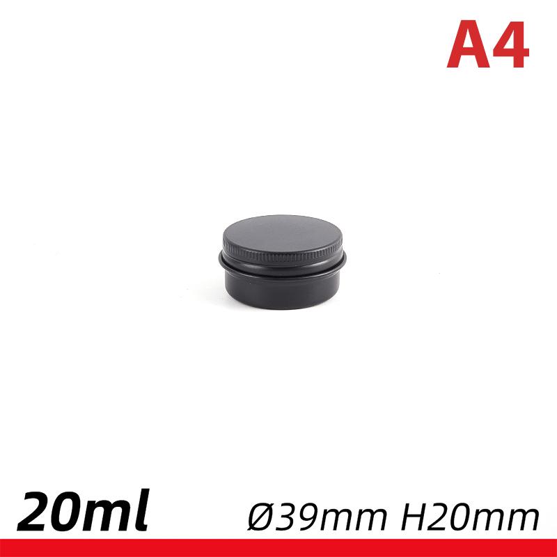 15-250ml Black Aluminum Cans Round Tin Box with Lid Metal Pill Cans Cream Ointment Jars Storage Container for Balm Wax Cosmetics