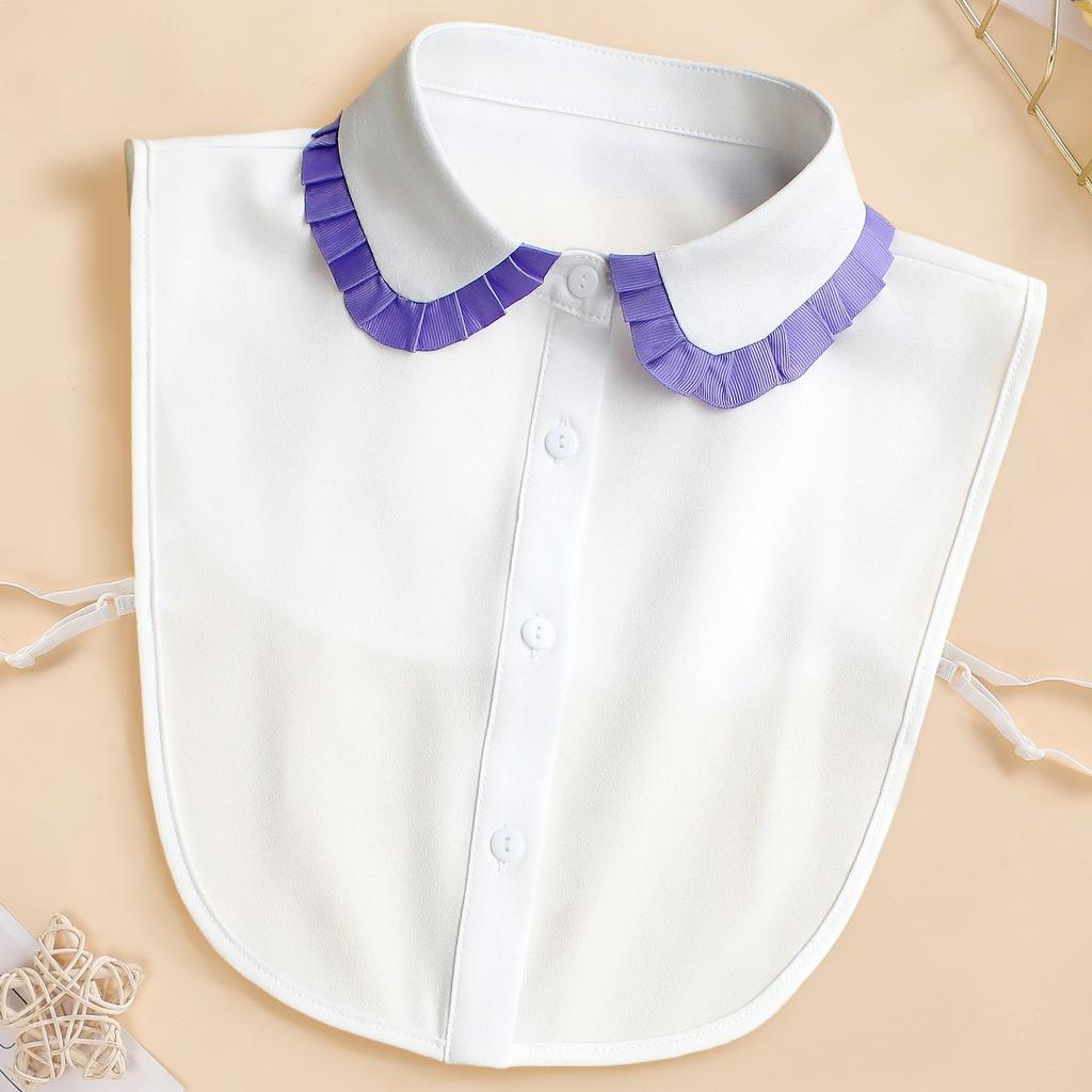 Women's Lace Pointed Neck Chiffon Fake Collar, Fashionable and Versatile, Personalized Decoration, Detachable Fake Collar