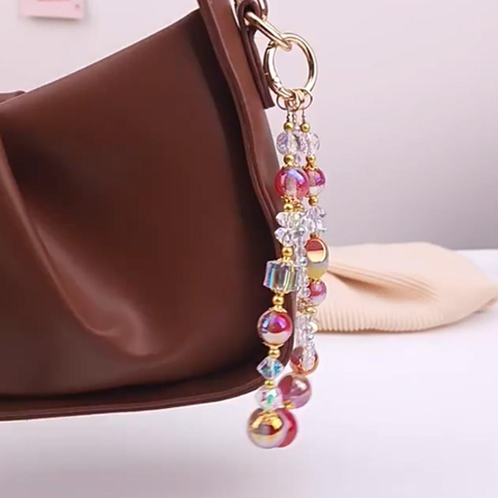 Colorful Beads Beaded Phone Chain Bowknot Anti Loss Mobile Phone Keychain Strap Bag Pendant Universal Phone Hanging Rope