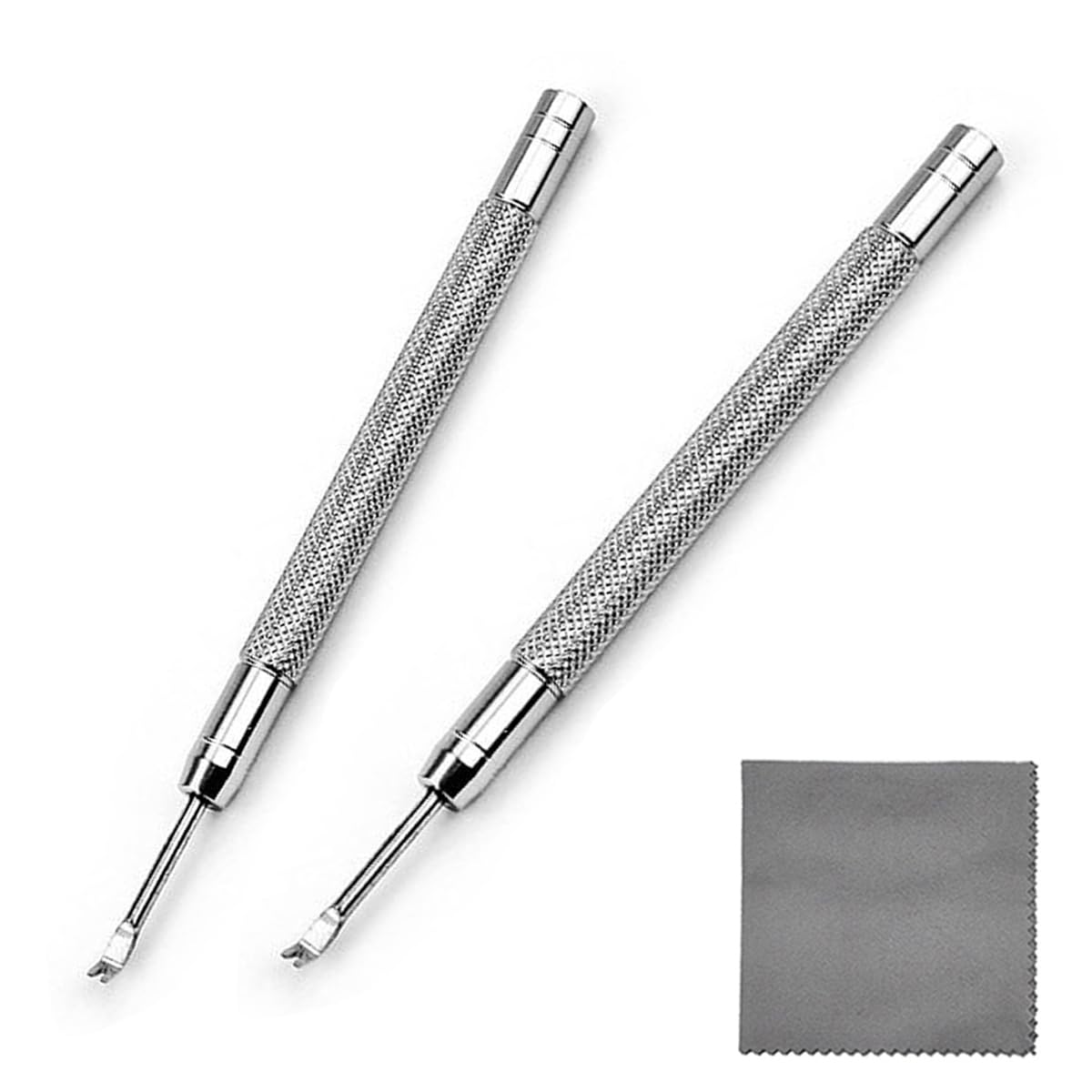 

TICFROG Hand Removal Tool, Watch Repair Accessory with Knurled Handle, Portable Sword Puller for Watchmakers, Includes Cleaning Cloth (Silver)